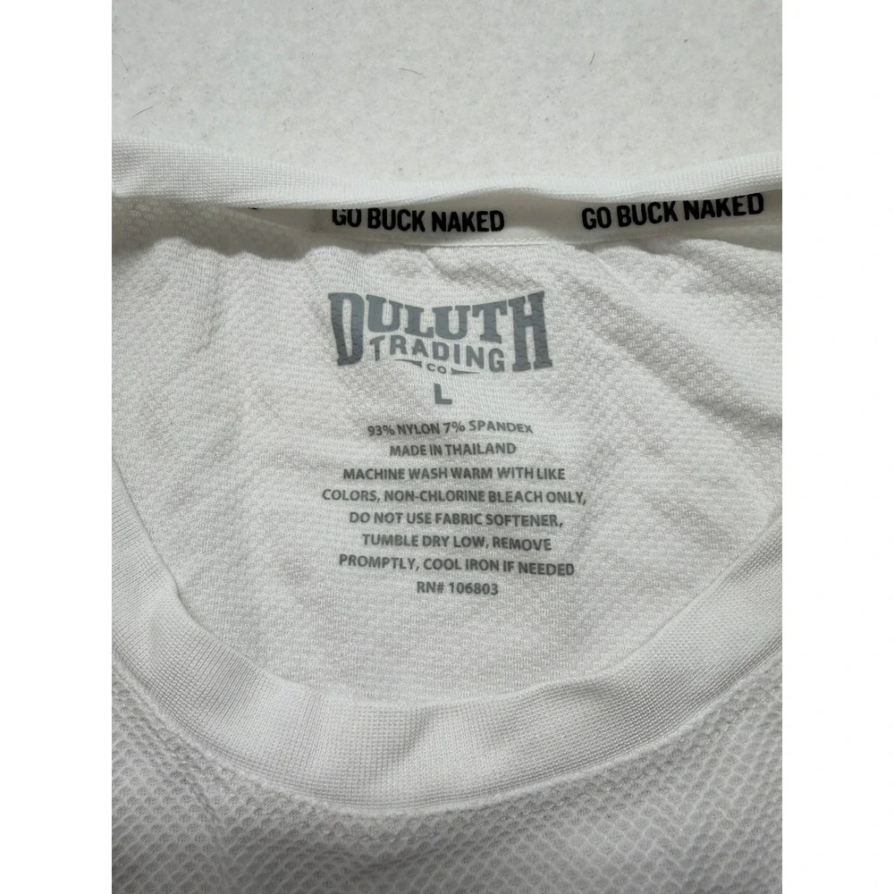 Duluth Trading Co Go Buck Naked White Performance T-Shirt Undershirt L NWOT New